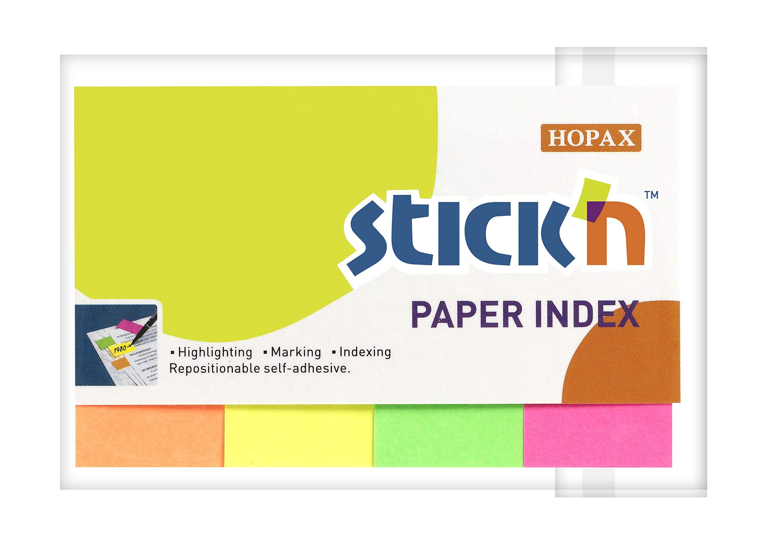 200 Paper Index Flags Sticky Tabs Neon Assorted Colours Repositionable