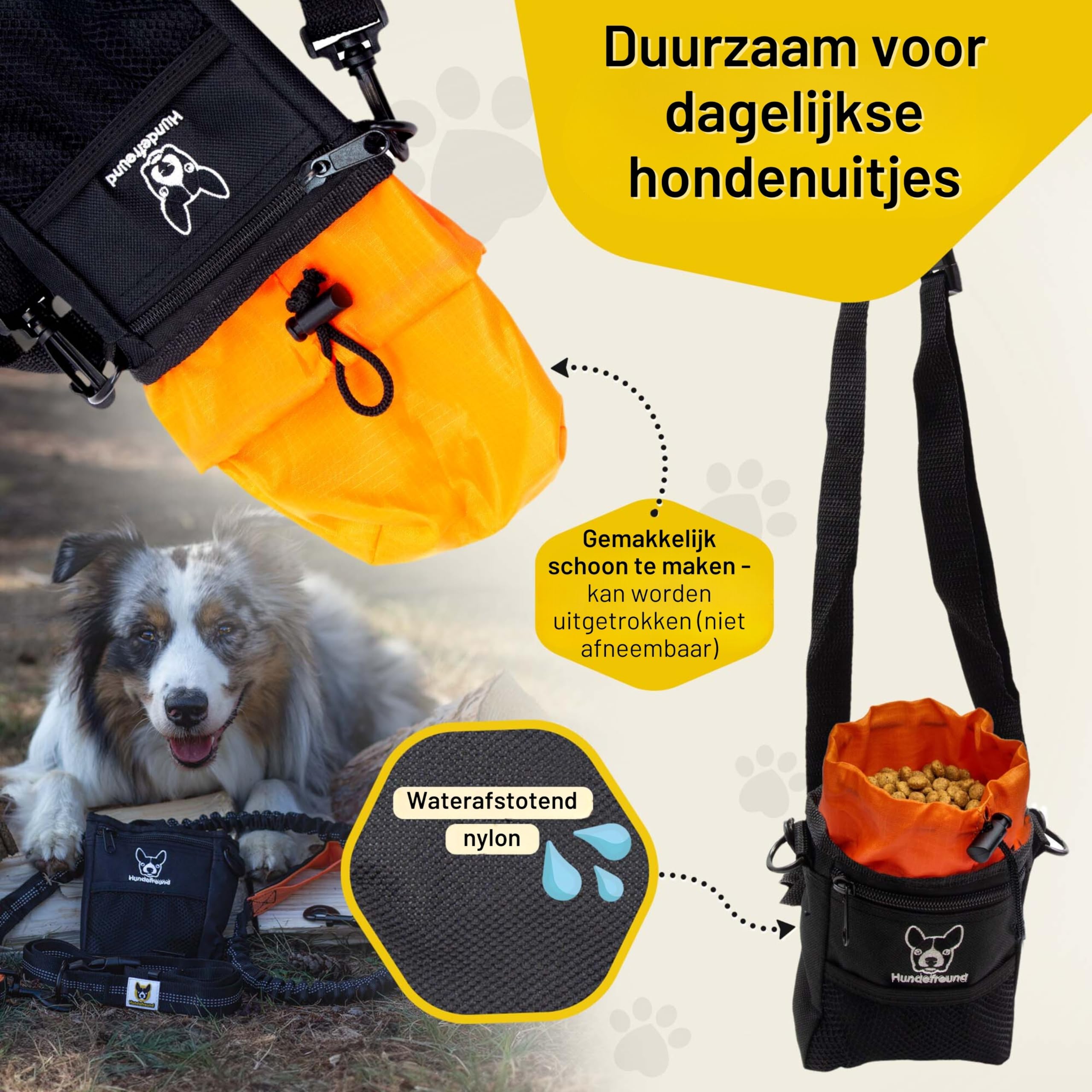 Taozoey Leckerlistas voor honden, 2 stuks voederzakken voor honden, voederzak hondentraining, traktatiezak, buiktas voor honden, accessoires, voor hondentraining