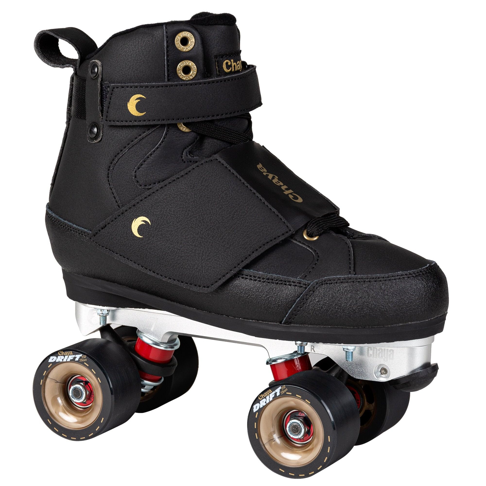 Chaya Rollschuhe Chameleon High - Roller Skates für Damen und Herren im Retro-Look für Roller-Disco - Roll-Schuhe in Schwarz