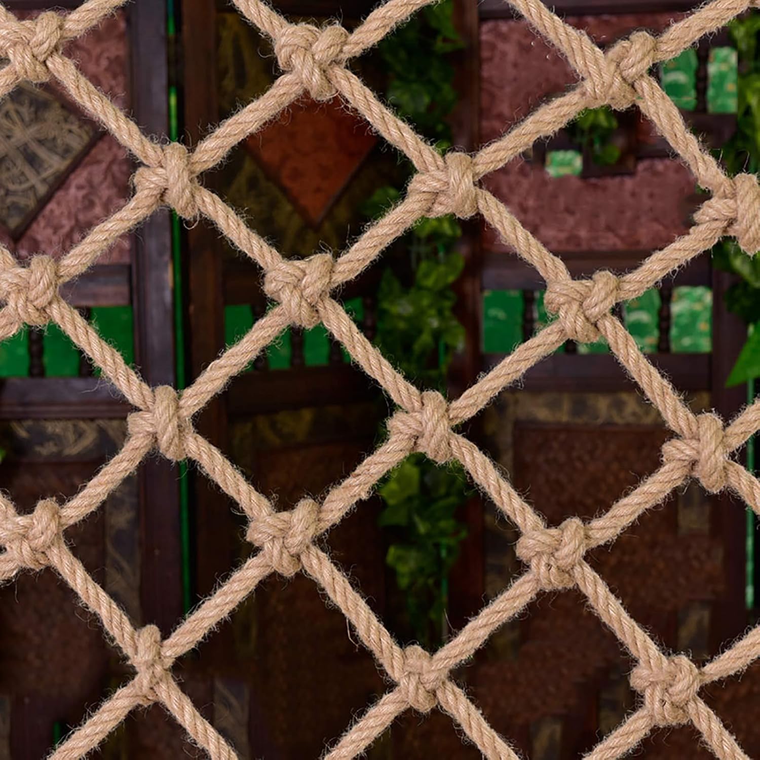 Durable Hemp Rope Net for Safety – Natural Jute Climbing Net for Balcony Stairs Fence Garden Playground Indoor & Outdoor Decoration