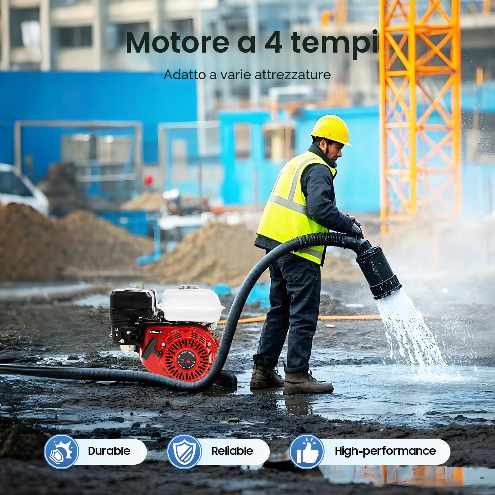 Motore a benzina da 7,5 CV, motore a 4 tempi a cilindro singolo raffreddato ad aria, motore verticale per kart, motore industriale, motore a benzina per motozappa, motore di trasmissione