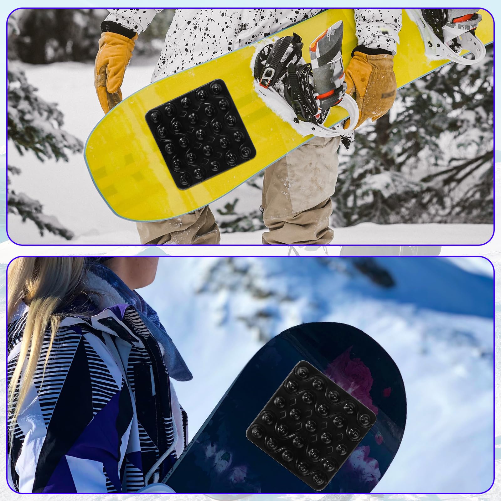 2 Pezzi Pedali Da Snowboard - Pad Pedale Antiscivolo A Fiocco Di Neve Trasparent
