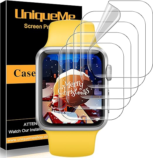 5 Pack UniqueMe Screen Protector Compatible for Apple Watch 44mm SE/Series  6/5/4, Apple