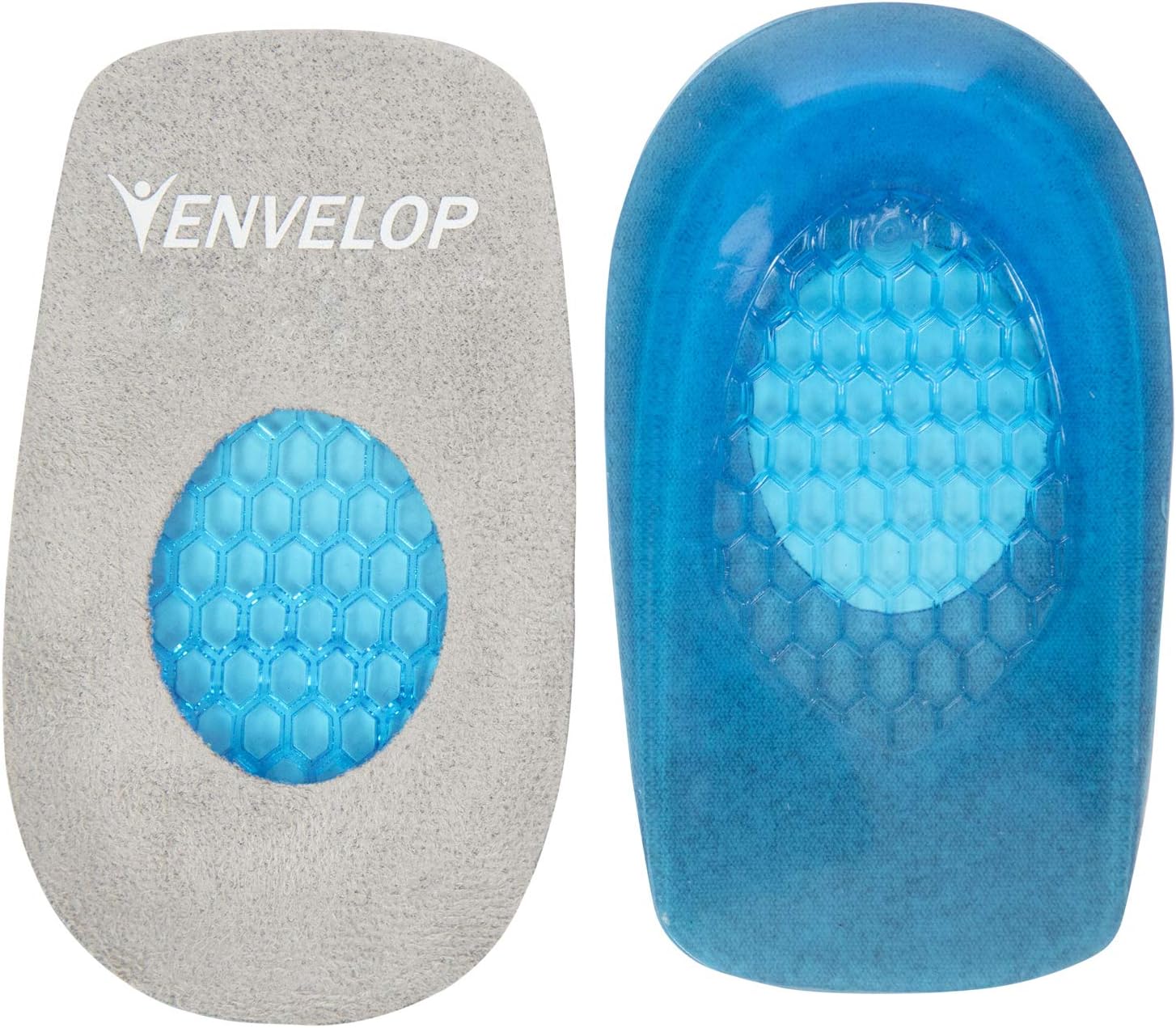 Envelop Gel Heel Cups - Cushion Pads for Plantar Fasciitis & Bone Spur Support - Shoe Inserts Provide Foot Pain Relief for Achilles, Feet Arch, Kids, Women, Men (Small)