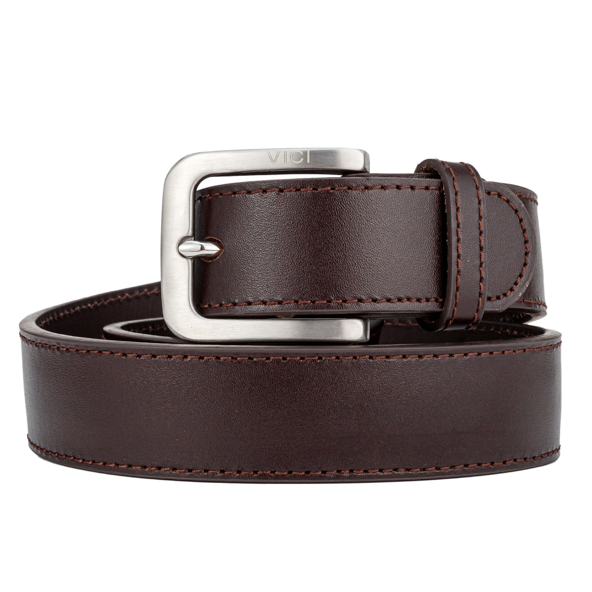 VICI Tactical Men's Steel Core Leather Gun Belt for Concealed Carry 34, Rich Brown