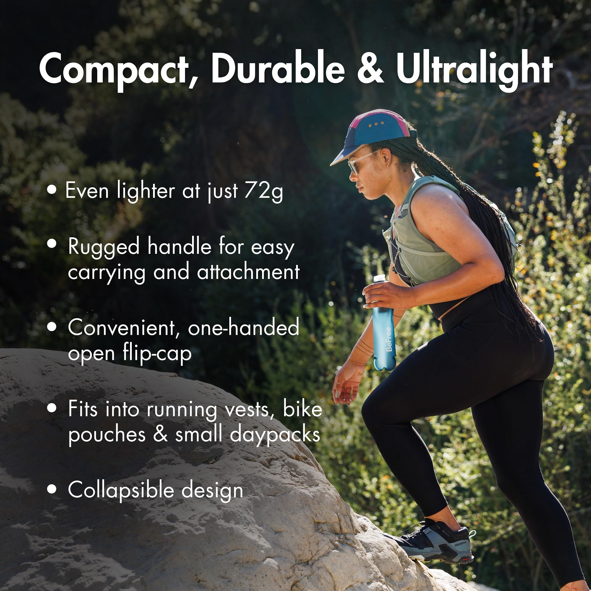 Katadyn BeFree Wasserfilter AC 0.5L - Schieferblau, Ultraleichte Filterflasche mit Aktivkohle & EZ-Clean Membrane™ – immer und überall sicheres Trinkwasser, ideal für Outdoor, Backpacking, Wandern