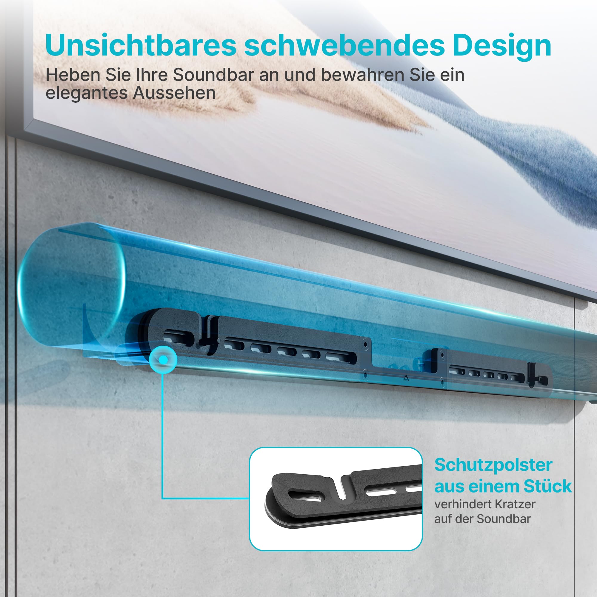 PEGZONE Lautsprecher Wandhalterung für Sonos Arc & Arc Ultra, Schwarz | Soundbar Wandhalterung bis 10 kg Tragkraft, stabile Konstruktion