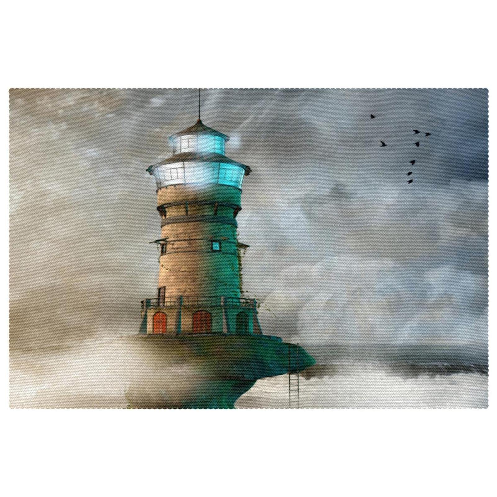 Sets de table phare océan rectangulaires lavables antidérapants