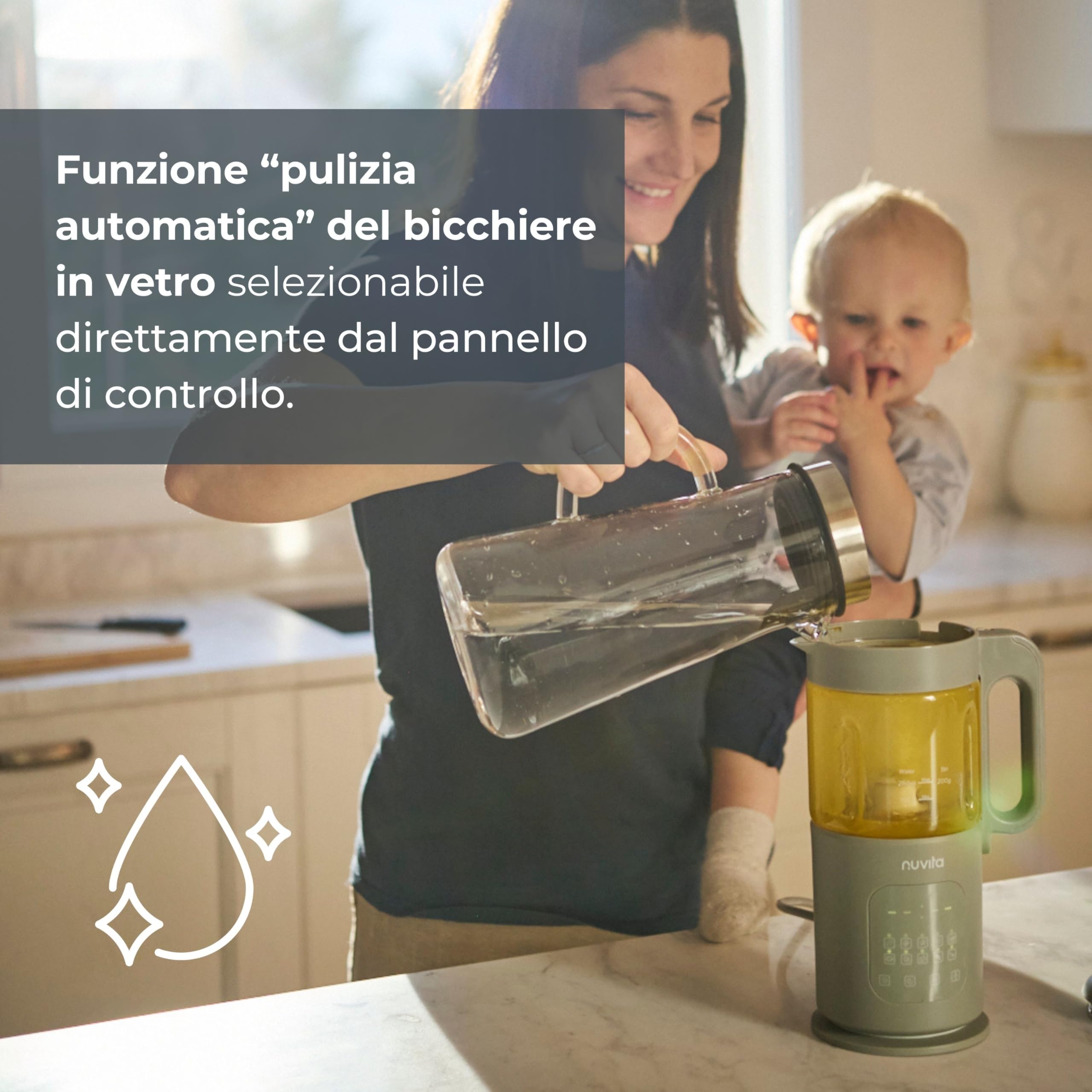 Nuvita Magic Pappa Cuocipappa Multifunzione 7-in-1 Cuoce a Vapore Frulla Sminuzza Prepara Purè per Bambini