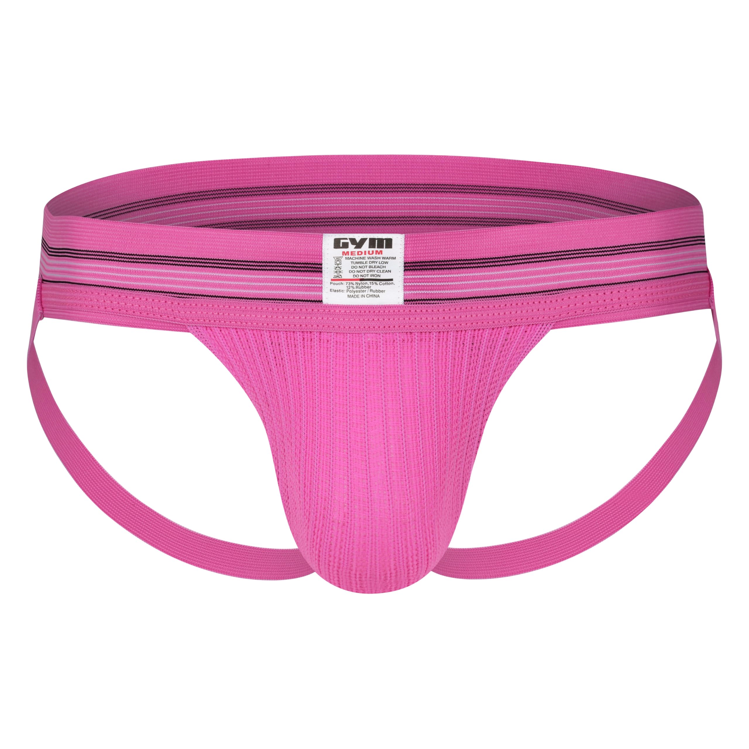 GYM mens 2" Wide Band Classic Athletic Supporter, Pink, L