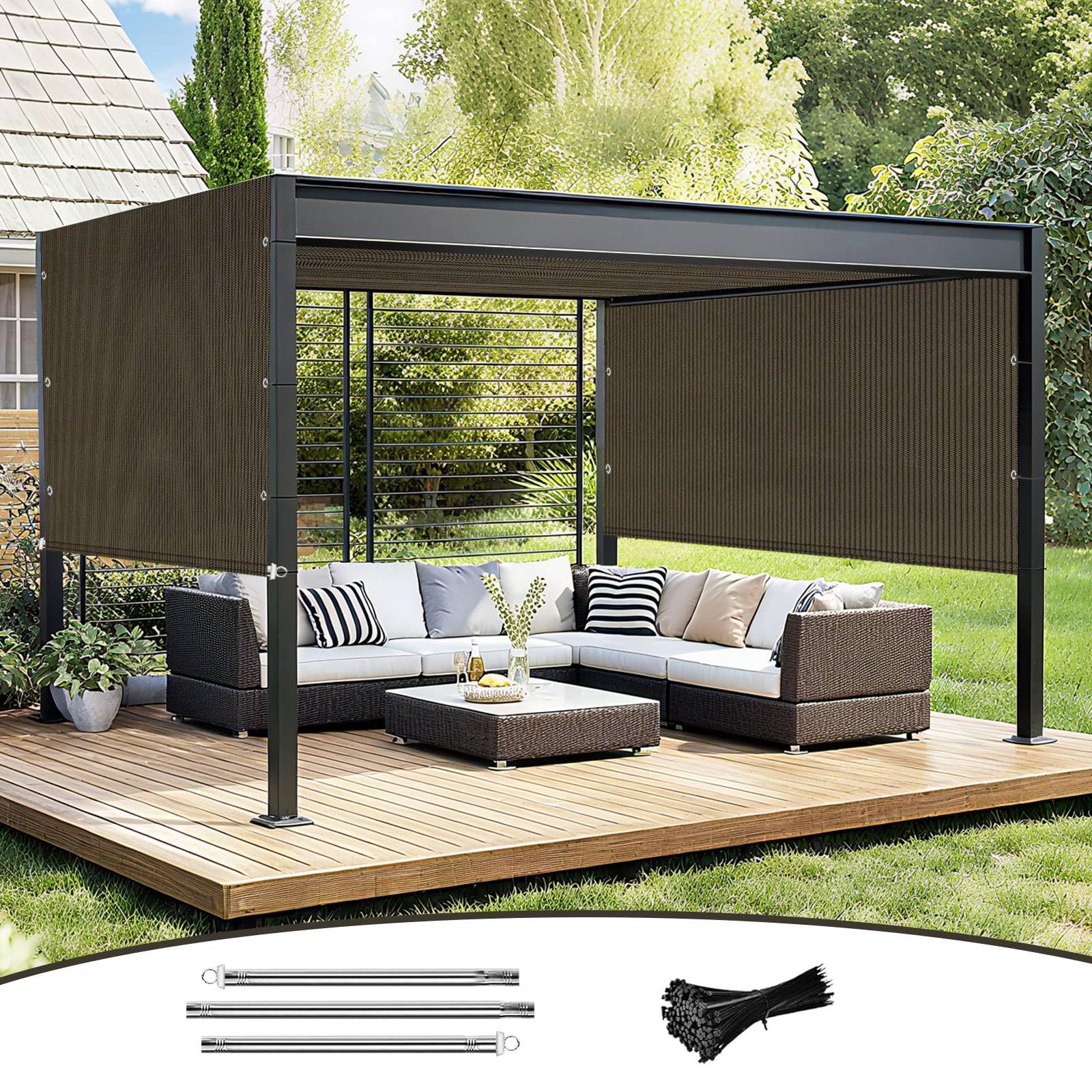 Photo 1 of Coumavin 10'x20' Pergola Shade Cover - Brown
