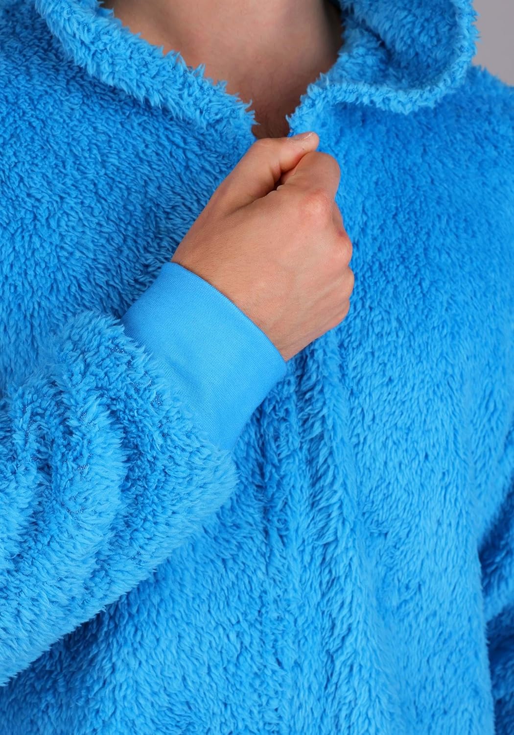 Sesame Street Adult Cookie Monster Costume Jumpsuit, Officially Licensed, Plush, Zip-Up with Attached Cartoon-Style Eyes - Image 6