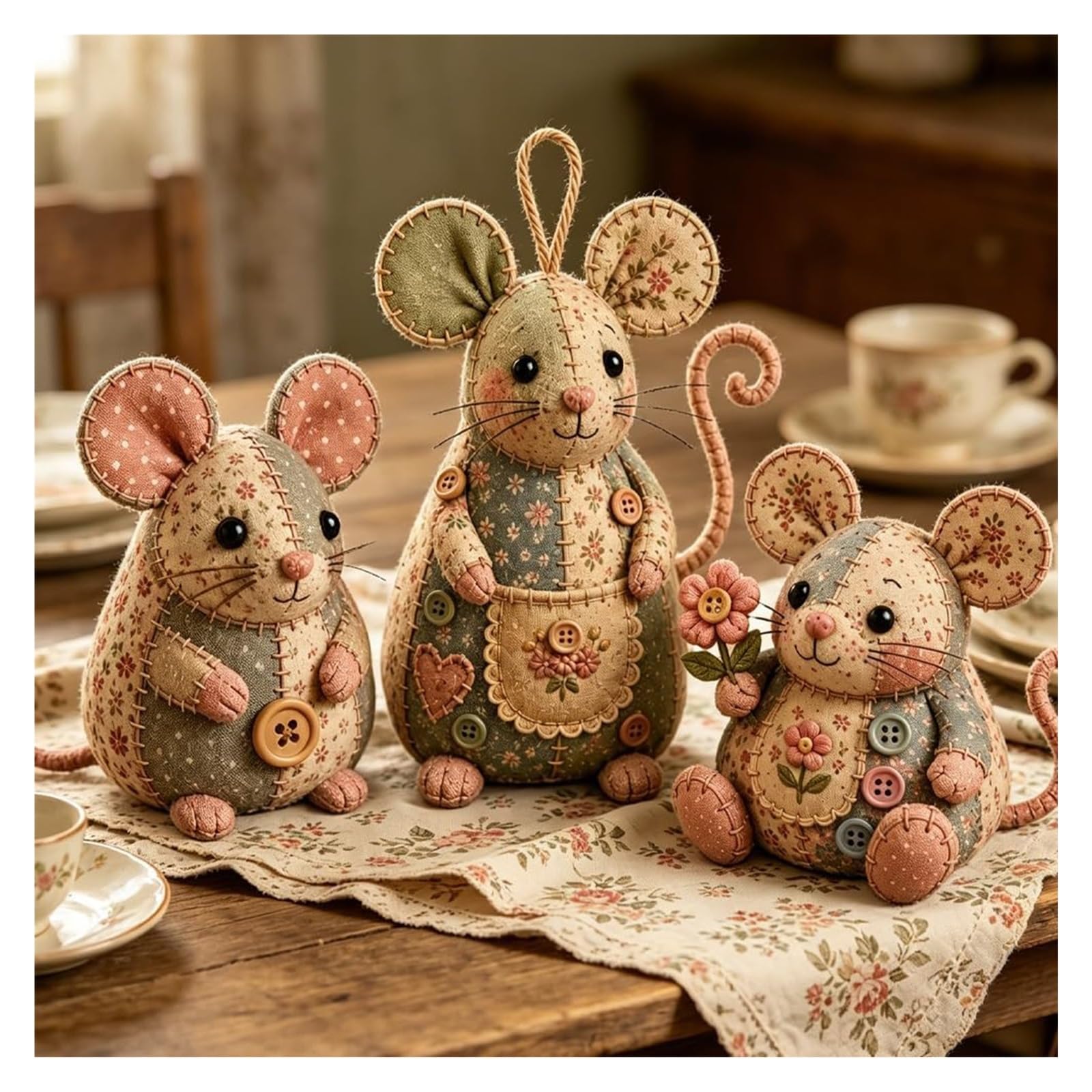 kit de tela para acolchar diy Juego de bricolaje artesanía animal retazos creativos 3 piezas
