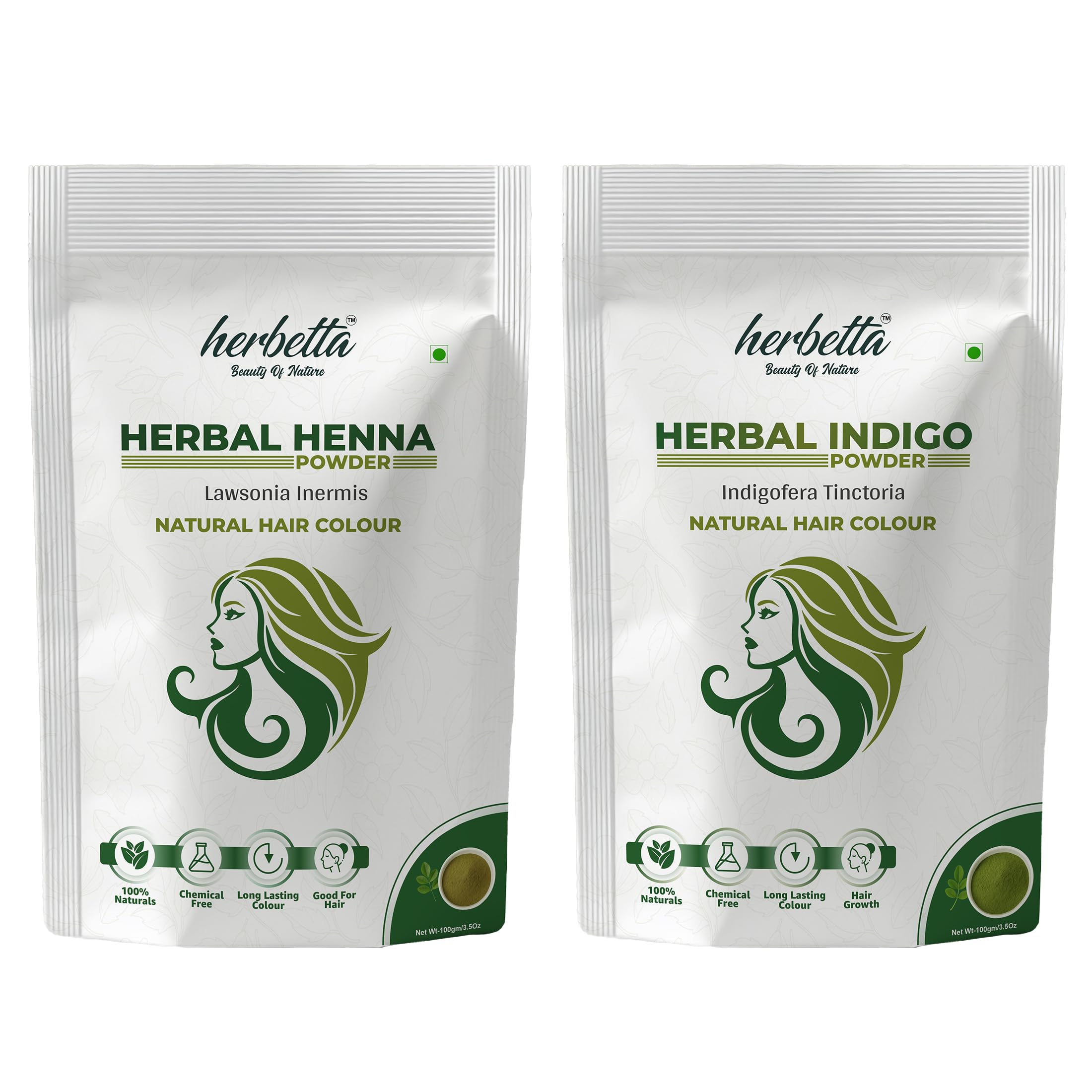 Herbal Henna & Indigo Powder Combo 100g + 100g | 100% Pure Hair Colour Kit | Chemical-Free Grey Coverage | Rich Brown to Natural Black Shade | Pure Lawsonia Inermis & Indigofera Tinctoria | Long-Lasting, Safe Hair Dye-picture-43