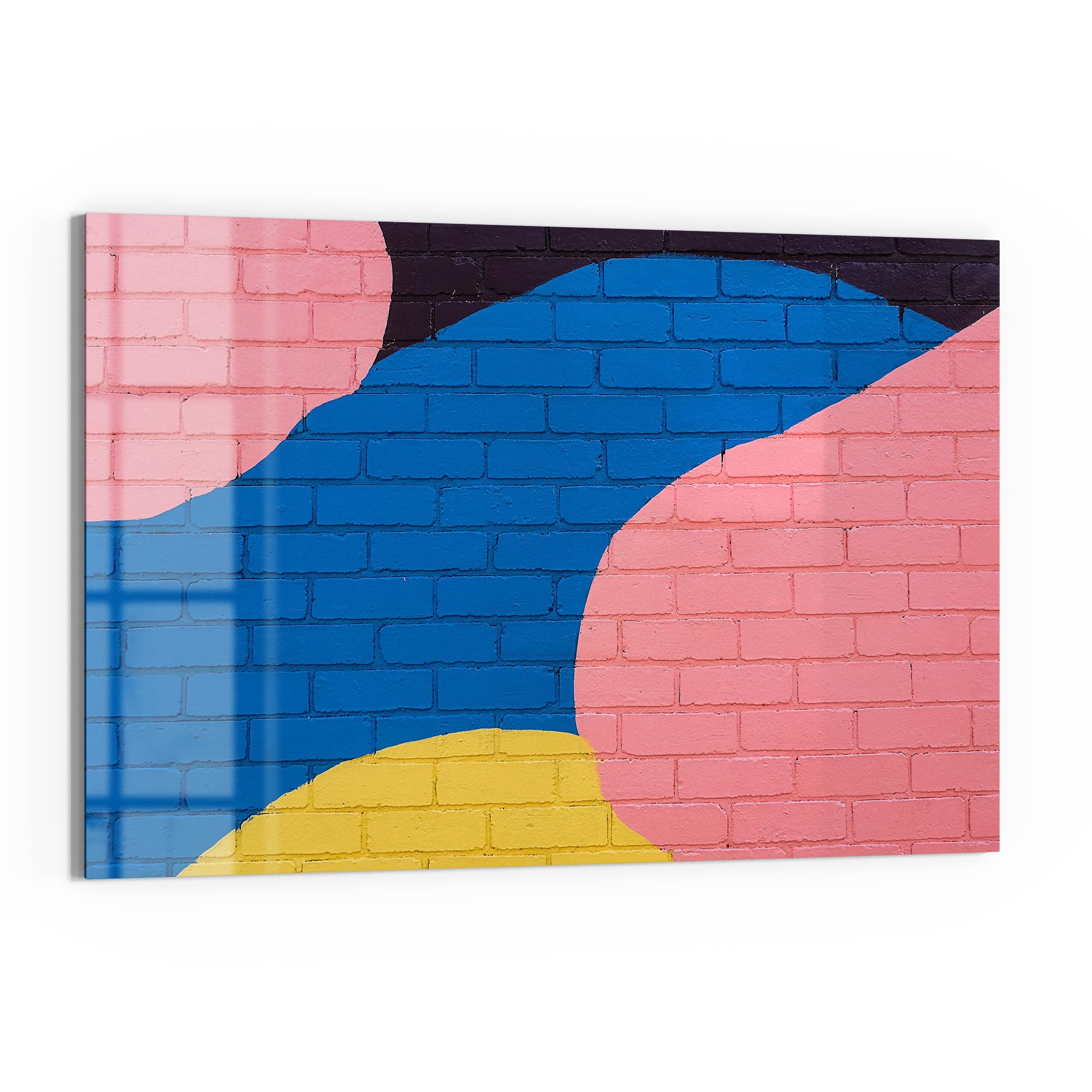 DEQORI Lavagna magnetica in vetro | 90 x 60 cm | motivo "arco & blocchi" | Lavagna magnetica con magneti, penna e panno per cucina e ufficio, lavagna magnetica e scrivibile