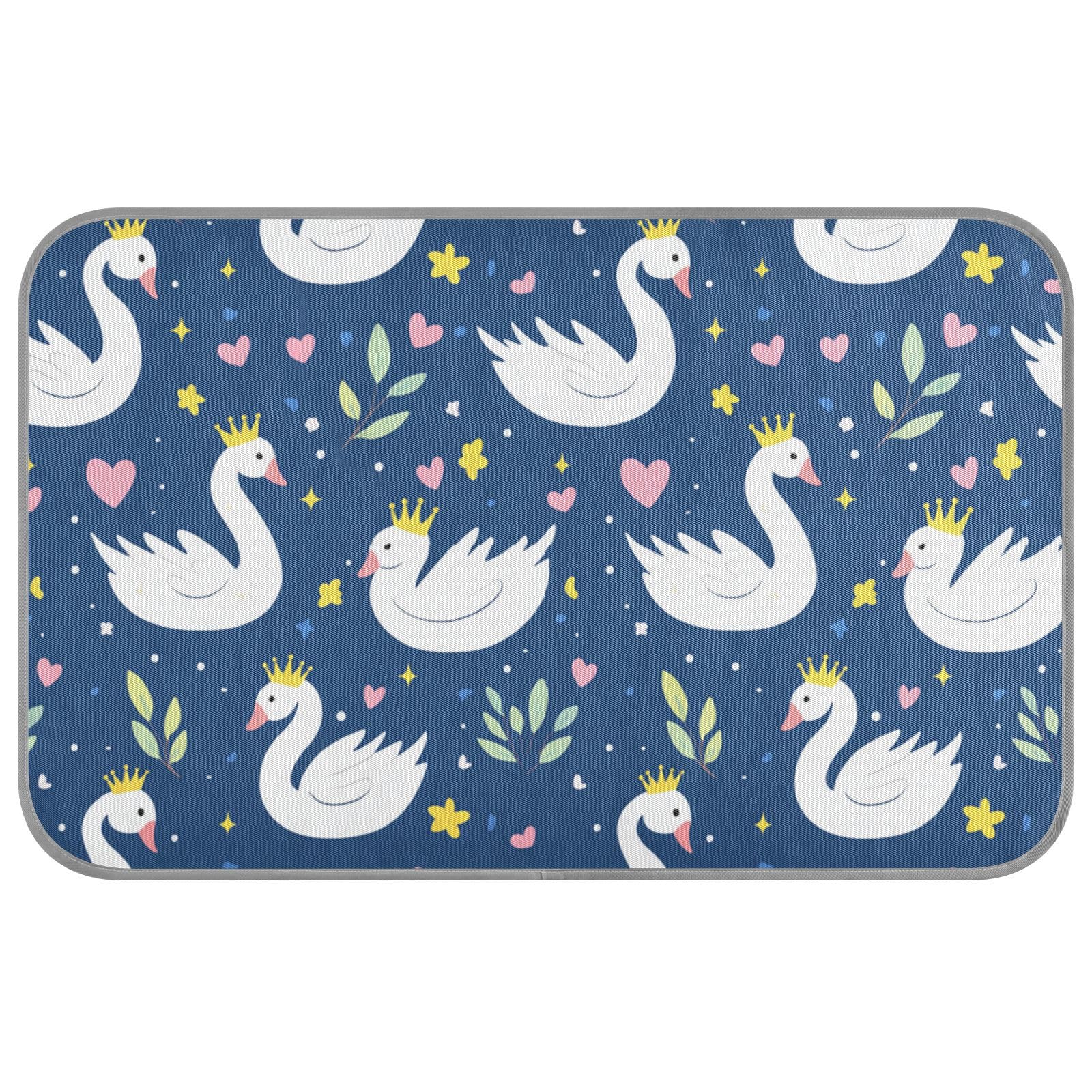 EtherSpher Cartoon Cute White Swan Summer pet Cooling mat Self Cooling Washable cat Bed for Kitten Cozy Sleeping Soft tapete enfriador para Perros M