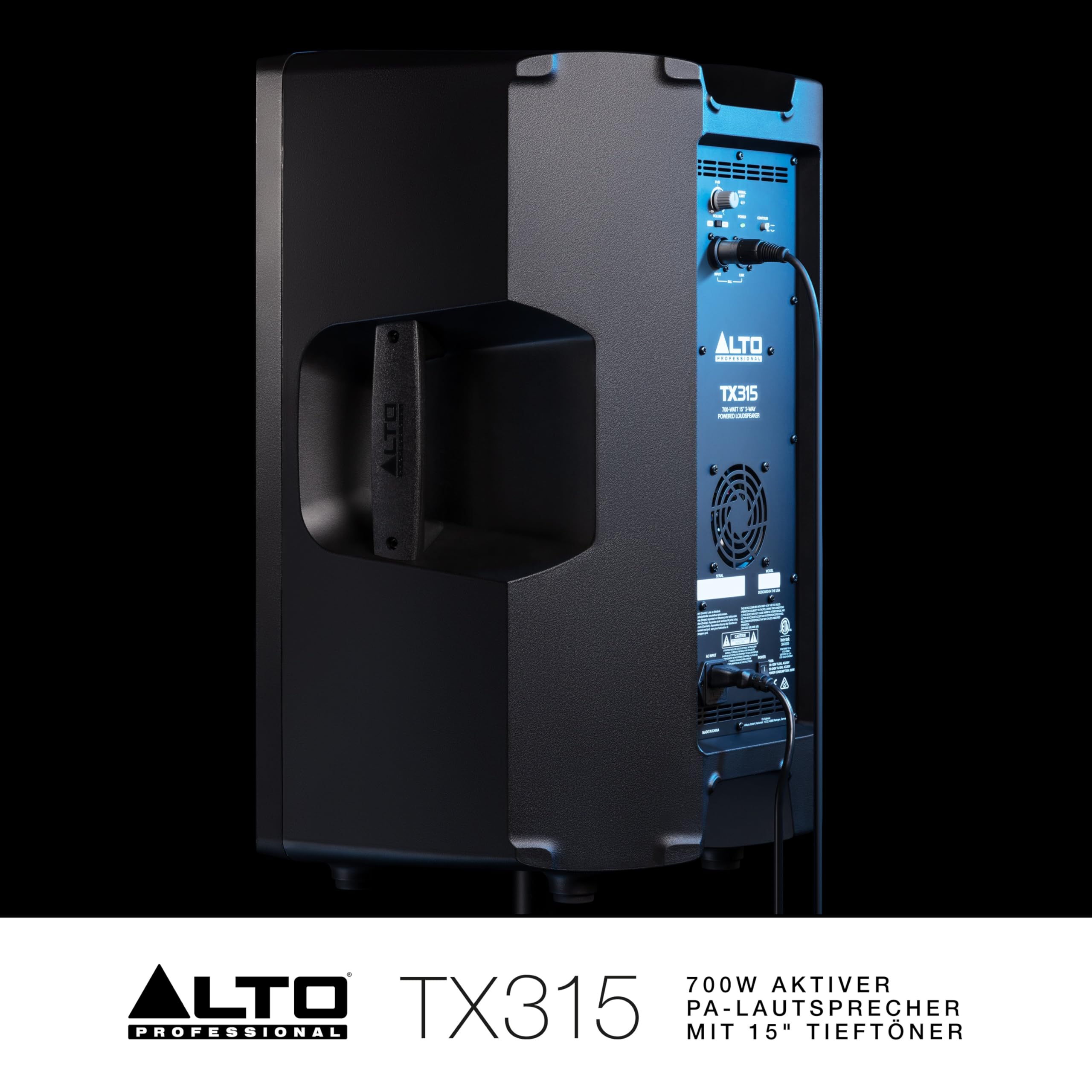 ALTO TX315-700 Watt 15-Zoll 2-Wege Aktiver PA-Lautsprecher mit Signal-Limiting und Schaltbarem Mikrofon/Line-Preamp und XLR In/Out