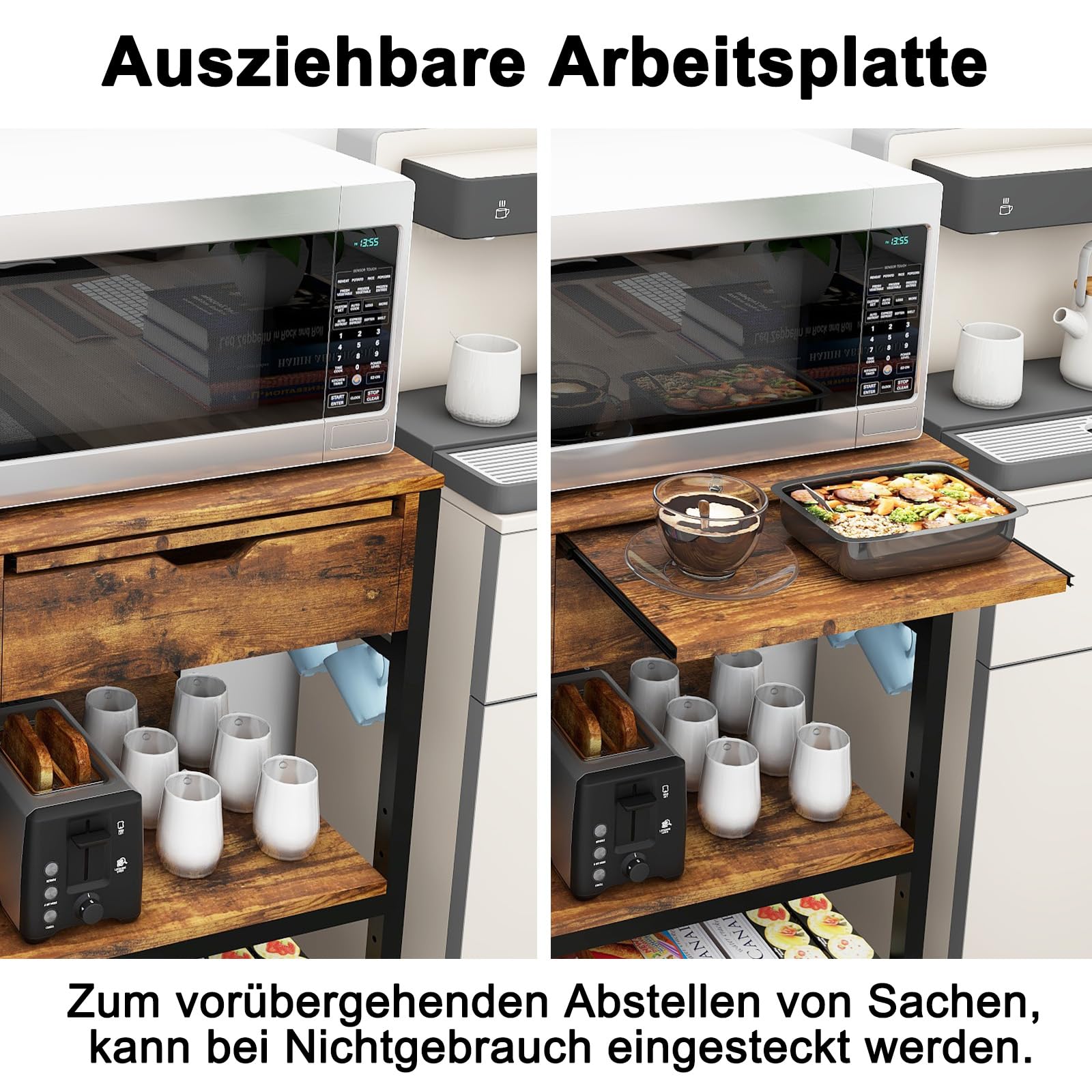 PUNCIA Kühlschrankständer Untergestell Sockel für Kühlschrank Büro Retro