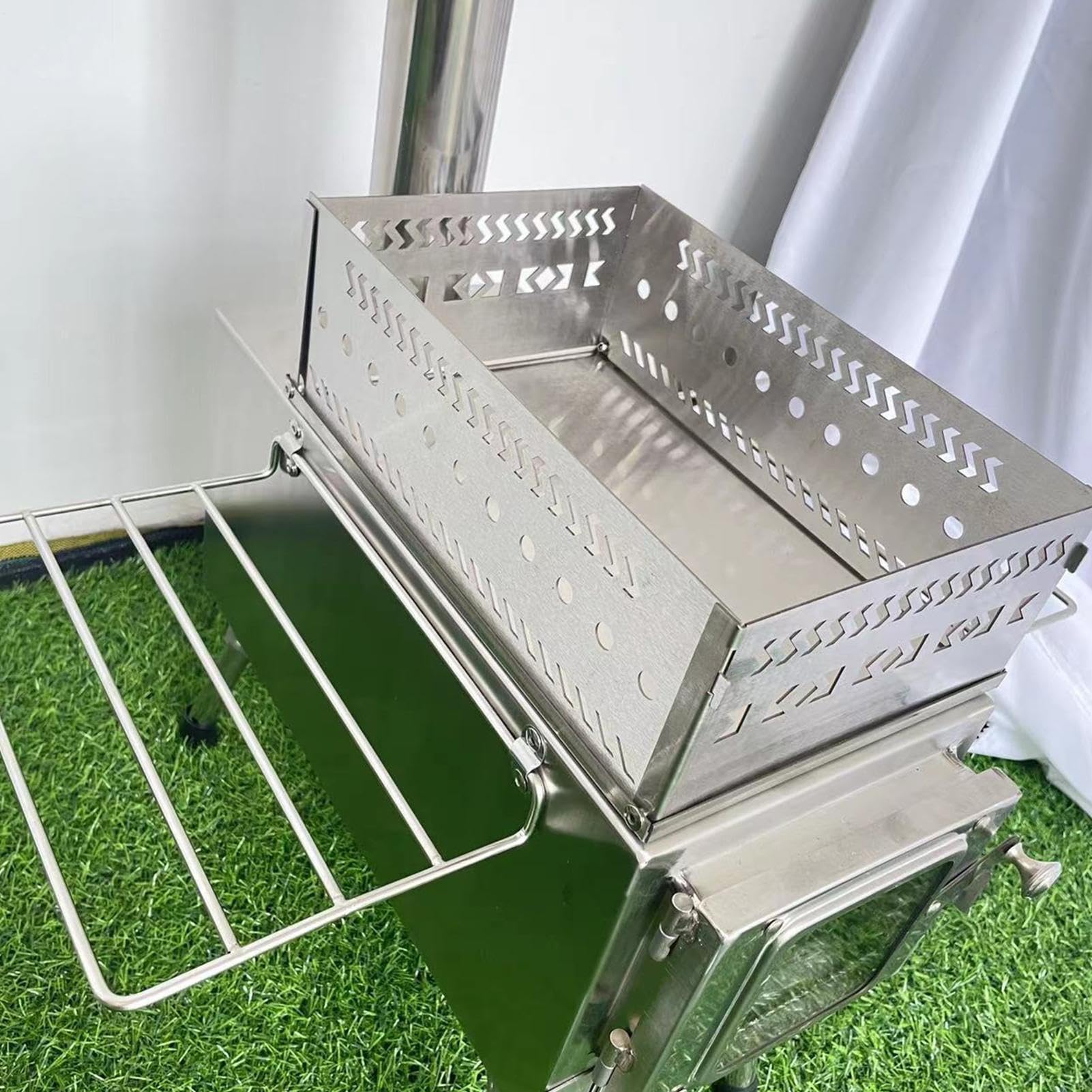 Supporto per pietra da sauna, grande, in acciaio , per stufa a legna | pieghevole, per esterni, braciere, braciere per campeggio