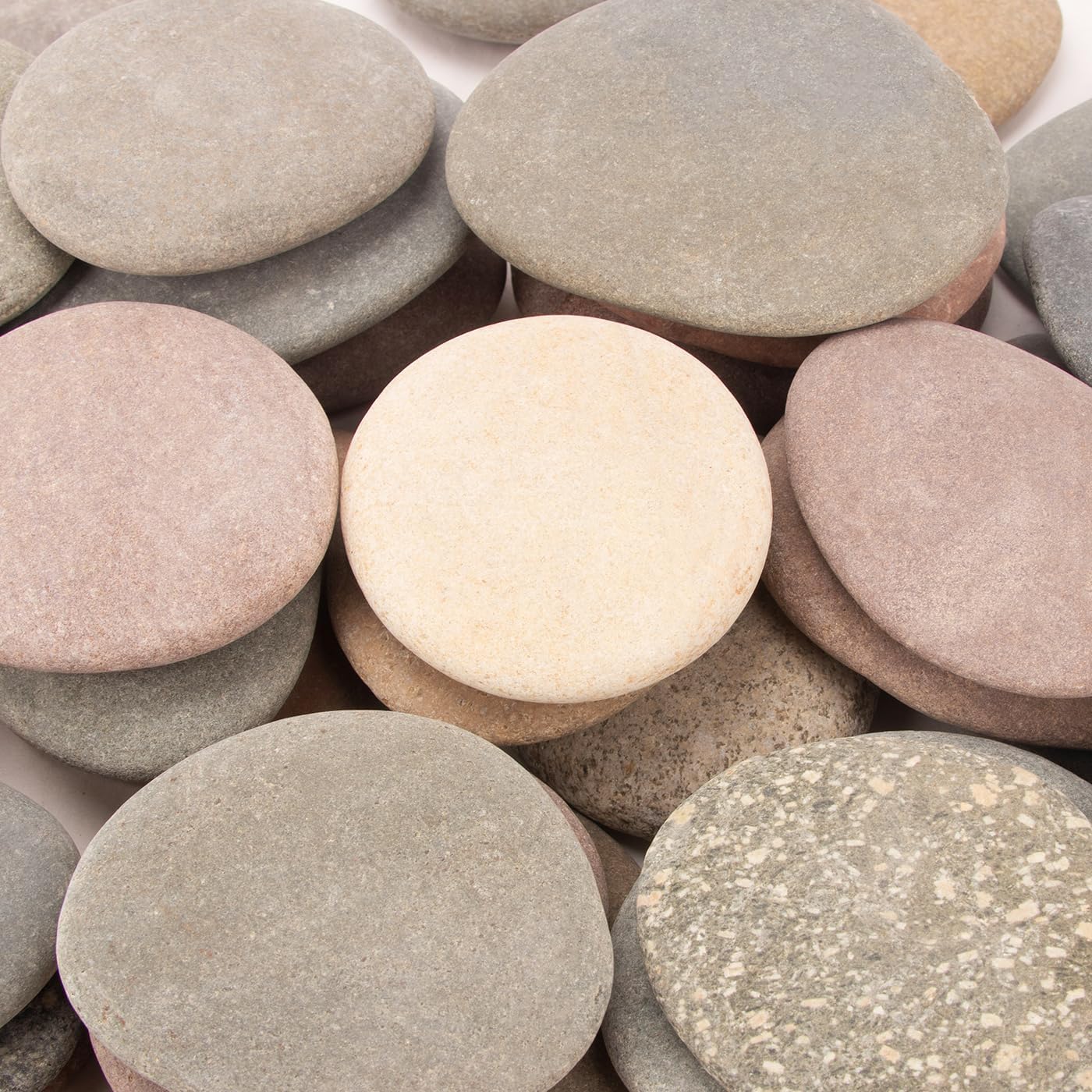[About 30 PCS - 34 PCS](18.3 Pounds) Painting Rocks,3.22"-4.73" River Rocks,Flat Stones,DIY Rocks,Craft Rocks