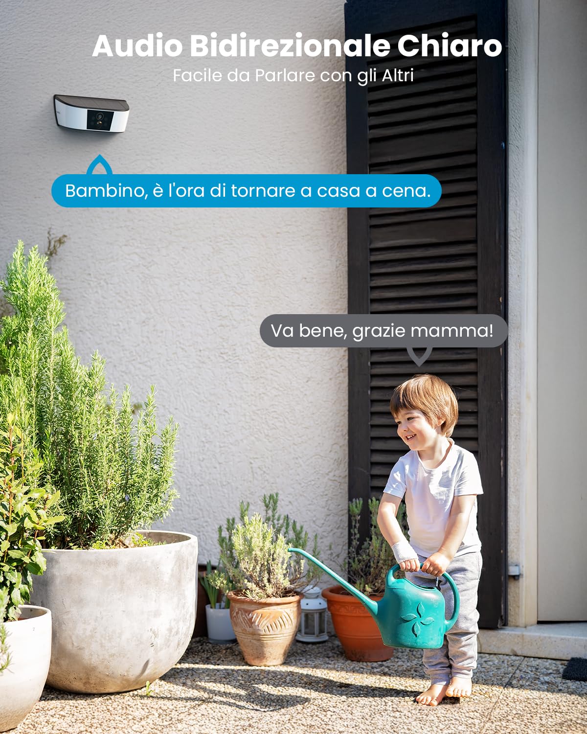 ieGeek 2K Faro Esterno con Telecamera, Luce Telecamera Wifi Esterno Senza Fili, Pannello Solare Integrato, Faretto Regolabile, Rilevamento PIR, Visione Notturna a Colori, IP65, Solo 2,4 GHz, S4