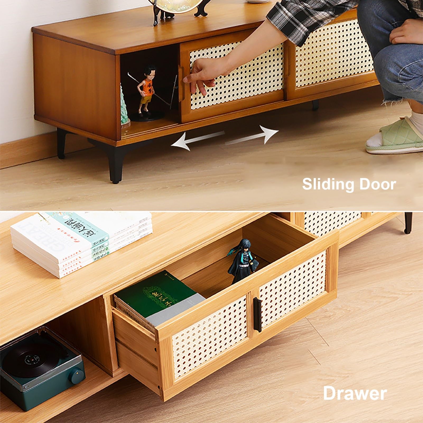 Amazon｜テレビ台 竹 テレビボード 引き戸 ローボード TV台 テレビ