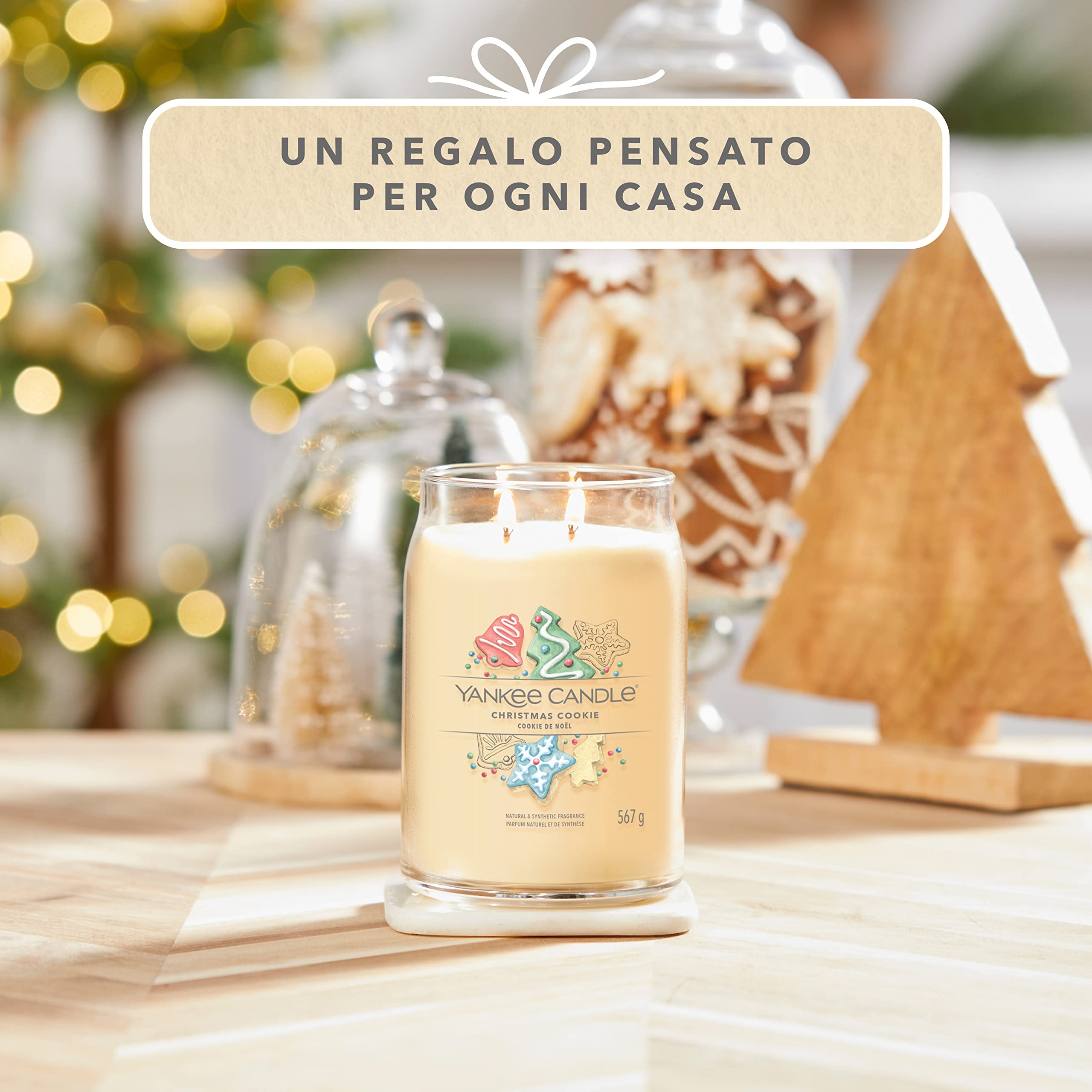 Yankee Candle Signature candela profumata, Biscotto di Natale in giara grande, Candele di miscela di cera di soia lunga durata