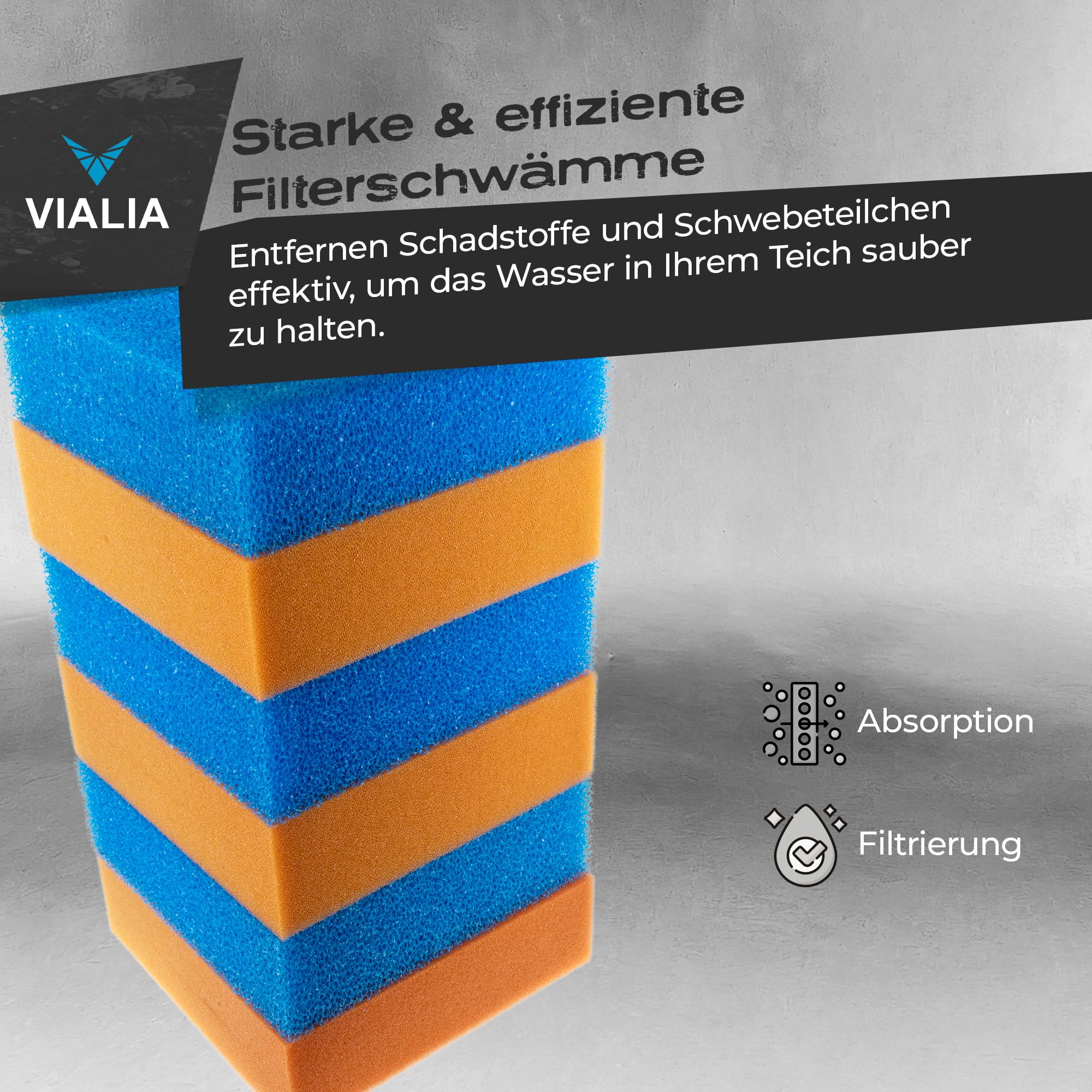 6X Filterschwamm Teichfilter kompatibel mit Oase BioTec 10