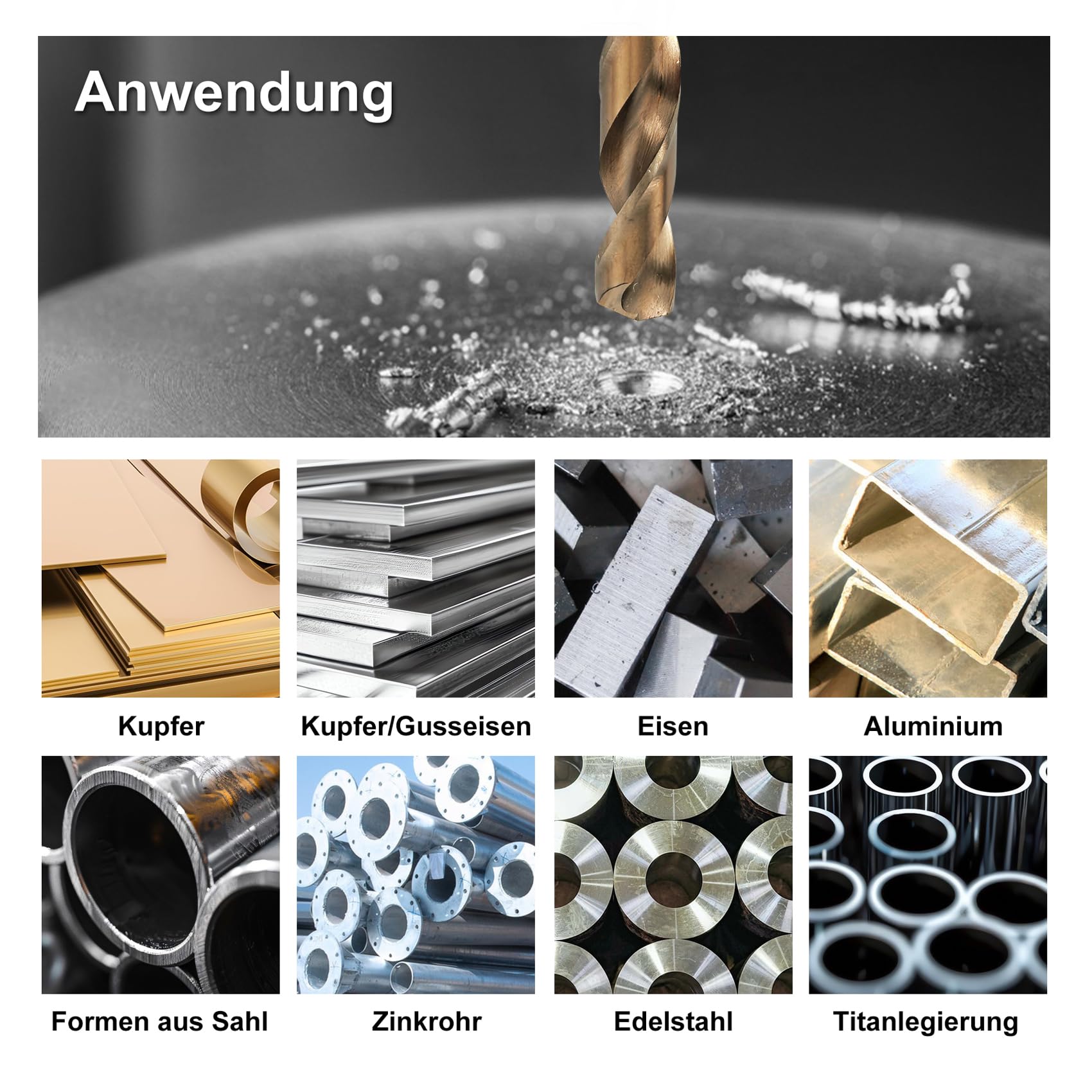 Metallbohrer Set 25tlg,HSS-E M35 kobalt Spiralbohrer Set (1-13 mm) | Edelstahl Bohrer Set für Metall, Edelstahl und Aluminium
