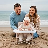 Vista 2 de Tiny Marvels Silla de bebé portátil 3 en 1, asiento elevador acogedor, silla de bebé con bandeja, plegable compacta, silla para niños pequeños