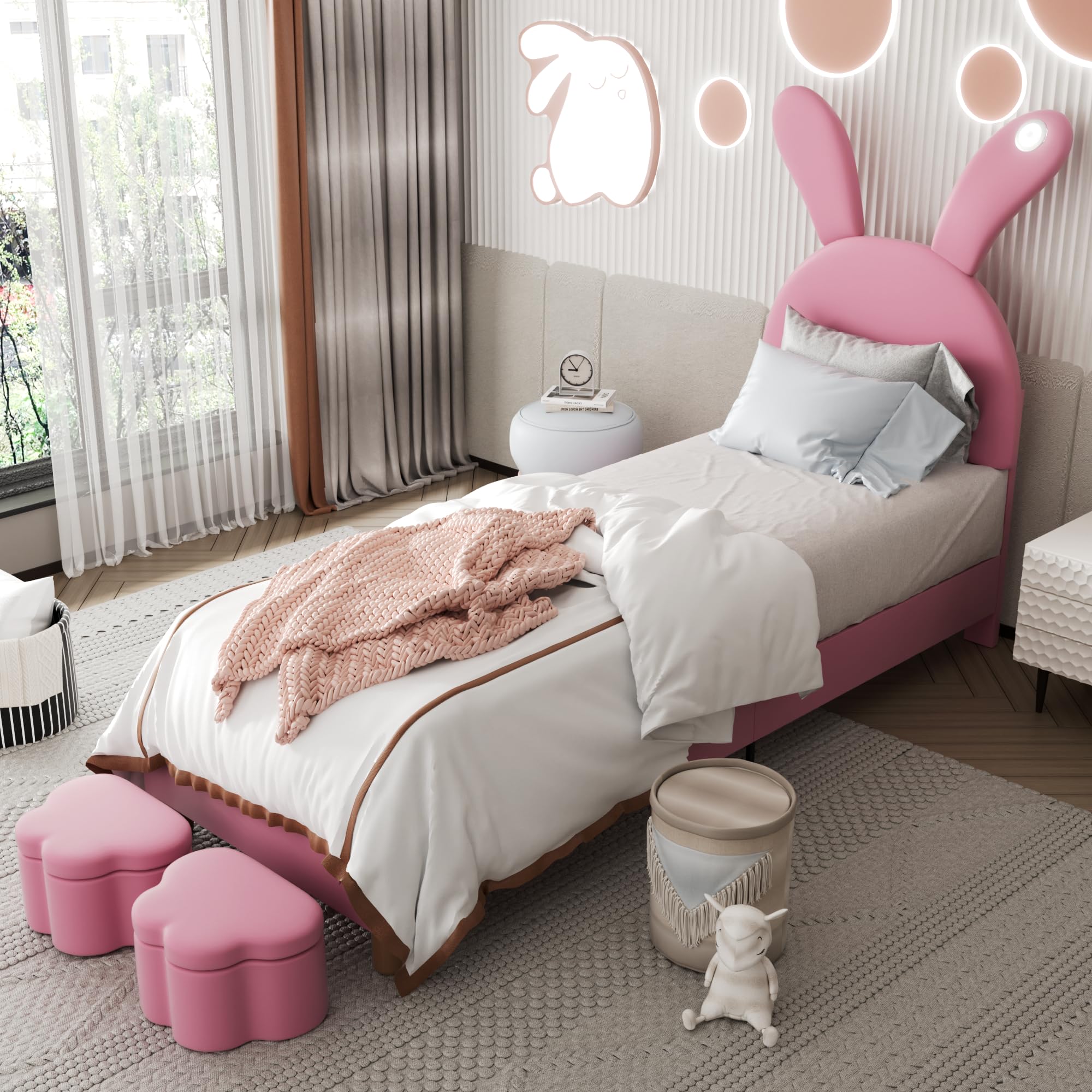 Łóżko piętrowe 140 x 200 cm różowe jako rama łóżka to łóżko Bunk Bed oraz łóżko młodzieżowe i łóżko funkcyjne z litego drewna sosnowego z biurkiem i półkami do pokoju gościnnego