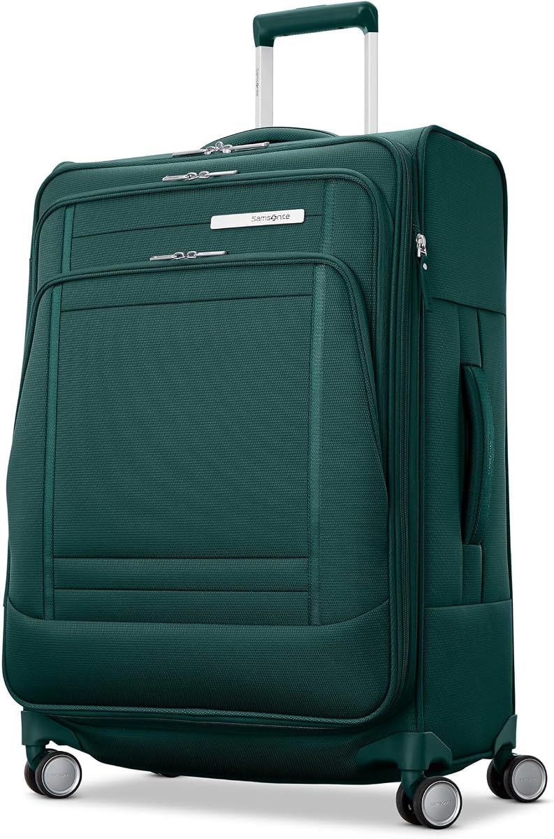 Samsonite UpLIFT Equipaje ligero de cuadros medianos con ruedas giratorias - Ampliable - Maleta suave de poliéster aprobada por aerolíneas para viajes ultraligeros - Verde esmeralda