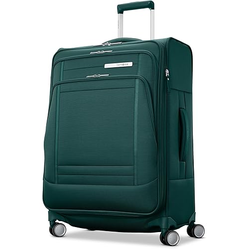 Samsonite UpLIFT Lightweight Medium Checked Softside Luggage with Spinner Wheels - Expandable - Airline-Approved, Polyester Soft Suitcase for Ultra Light Travel - Emerald Green