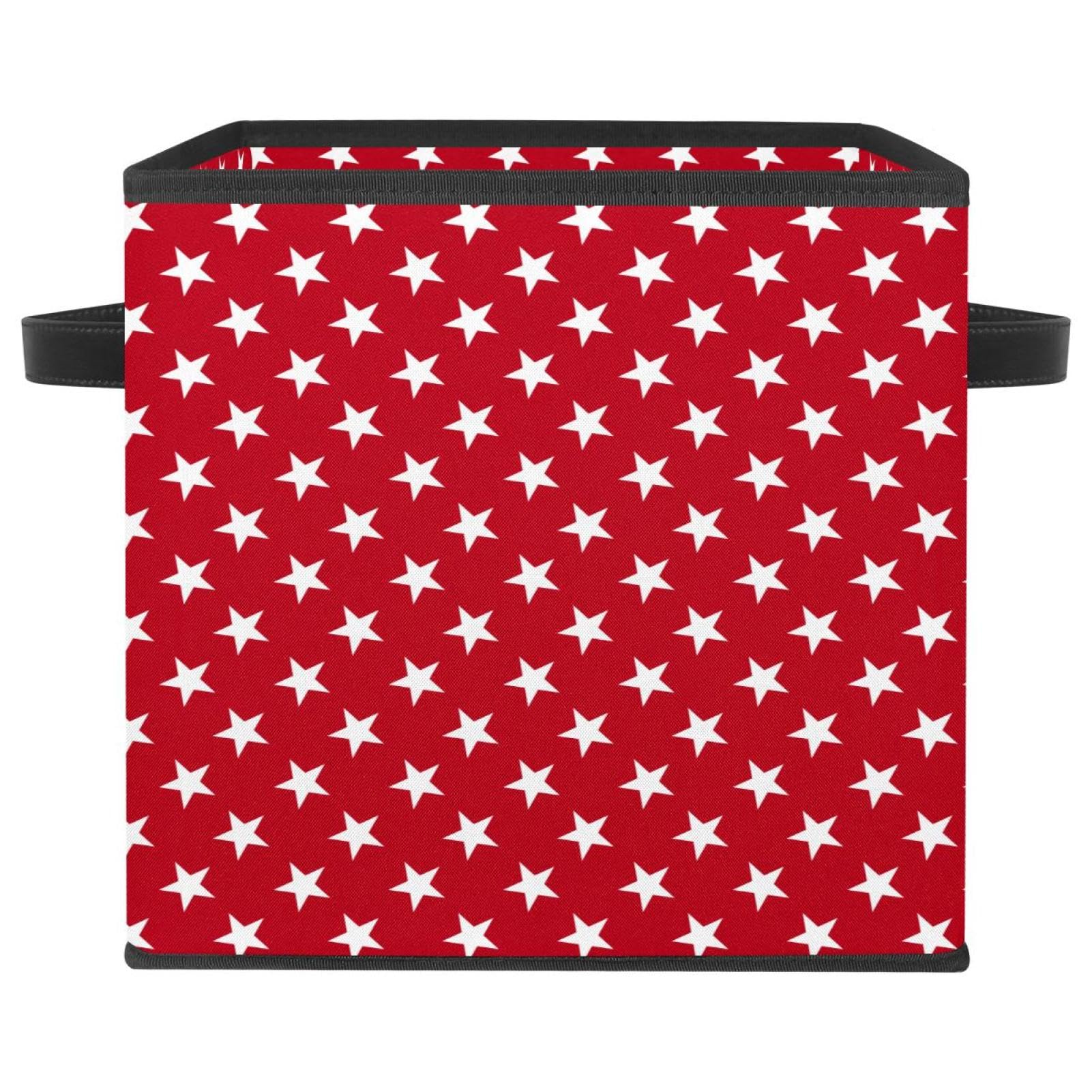 Boîte de rangement pliable rouge en tissu pour placard et chambre