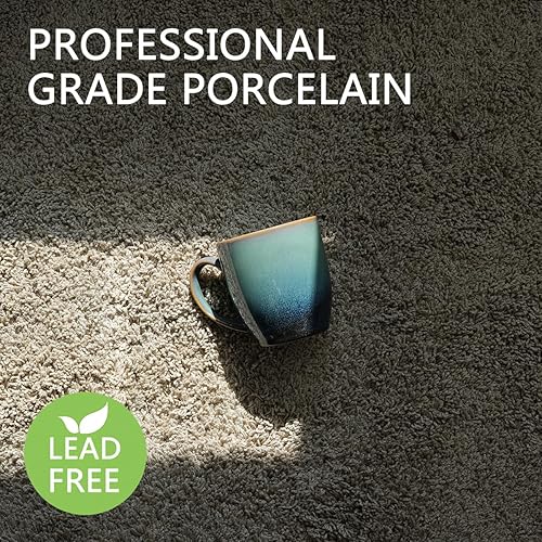 Miniatura 3 de Bosmarlin Juego de 4 tazas de café de cerámica, 17 onzas, 3 colores para elegir, tazas de té, aptas para lavavajillas y microondas, esmalte reactivo