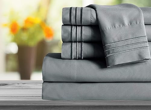 Miniatura 2 de Mocassi Juego de sábanas Cali King, sábanas y fundas de almohada de lujo para hotel de 1800 Premier - Sábanas ultrasuaves, transpirables y