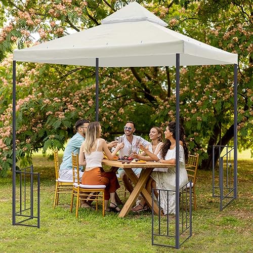 Miniatura 9 de Yescom Cubierta superior de repuesto para toldo UV30+ de 8 x 8 pies, color blanco para patio al aire libre, tienda de campaña Y0018T07