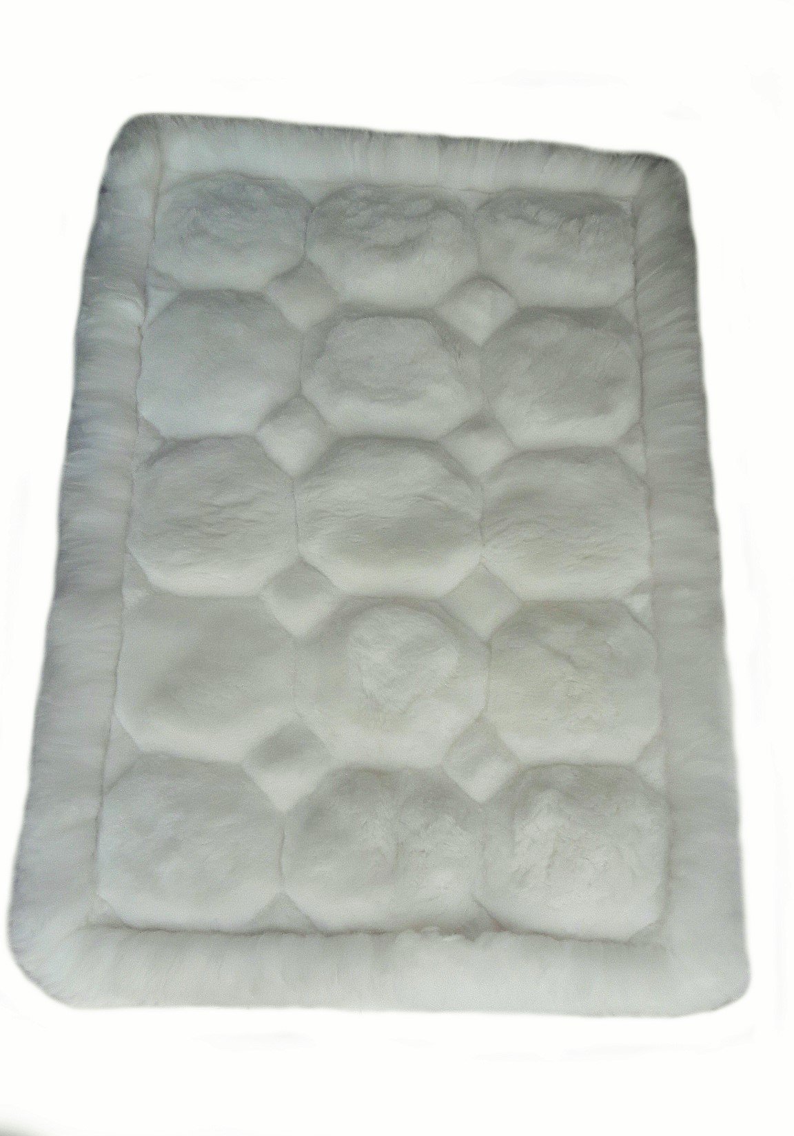 Tapis en fourrure de perruuane blanc Octacon Designs 150x110 cm pour salon