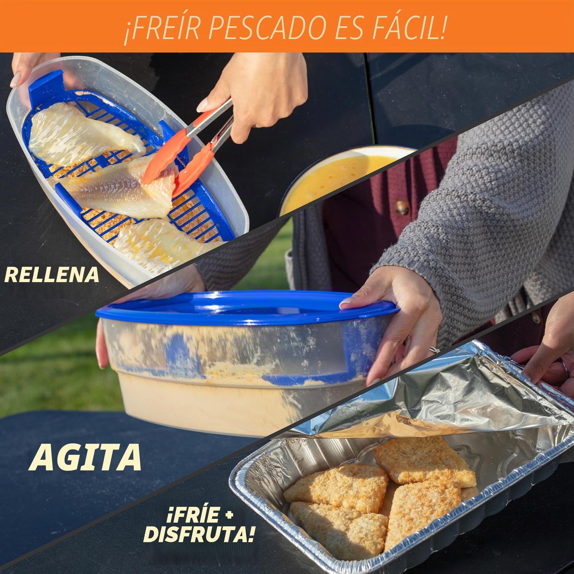 Cook 's Choice Original mejor Breader masa cuenco All-in-One Mess Free panificación en casa o de viaje