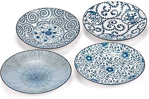 Foraineam Decorative Blue and White Serving Plates for Wall Hanging