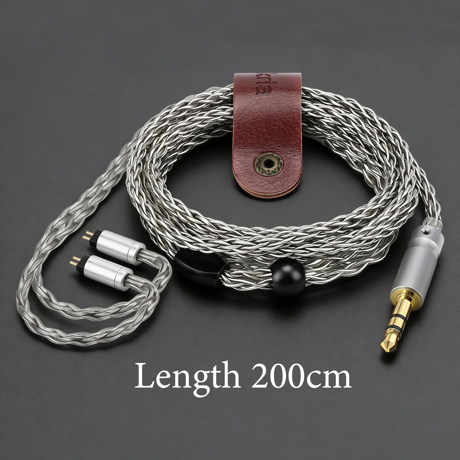 GEEKRIA Apollo Upgrade-Kabel für IEM, versilbertes Kupfer, 0,78 mm 2-Pin auf 3,5 mm, kompatibel mit 7Hz Zero:2, Orchestra Lite, Cadenza, Hype 4, Supermix 4, 2 m (6,5 ft)