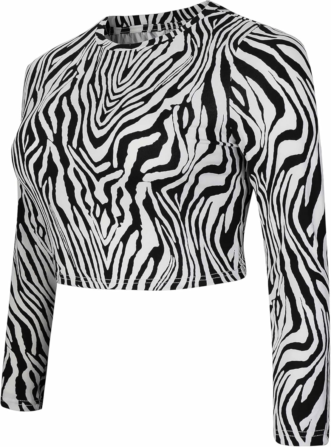 3-Pack Women's Plus Size T-Shirts-Long Sleeve Oversize Comfort Knit Cropped Top - Image 5