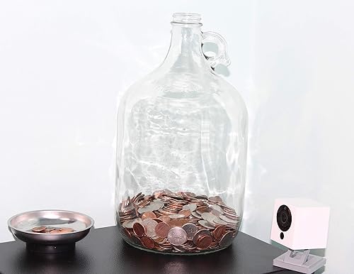 Miniatura 5 de Skywin Jure - Tarro de cristal para adultos, tarro de dinero grande, banco de monedas, alcancía para almacenar monedas y cambios