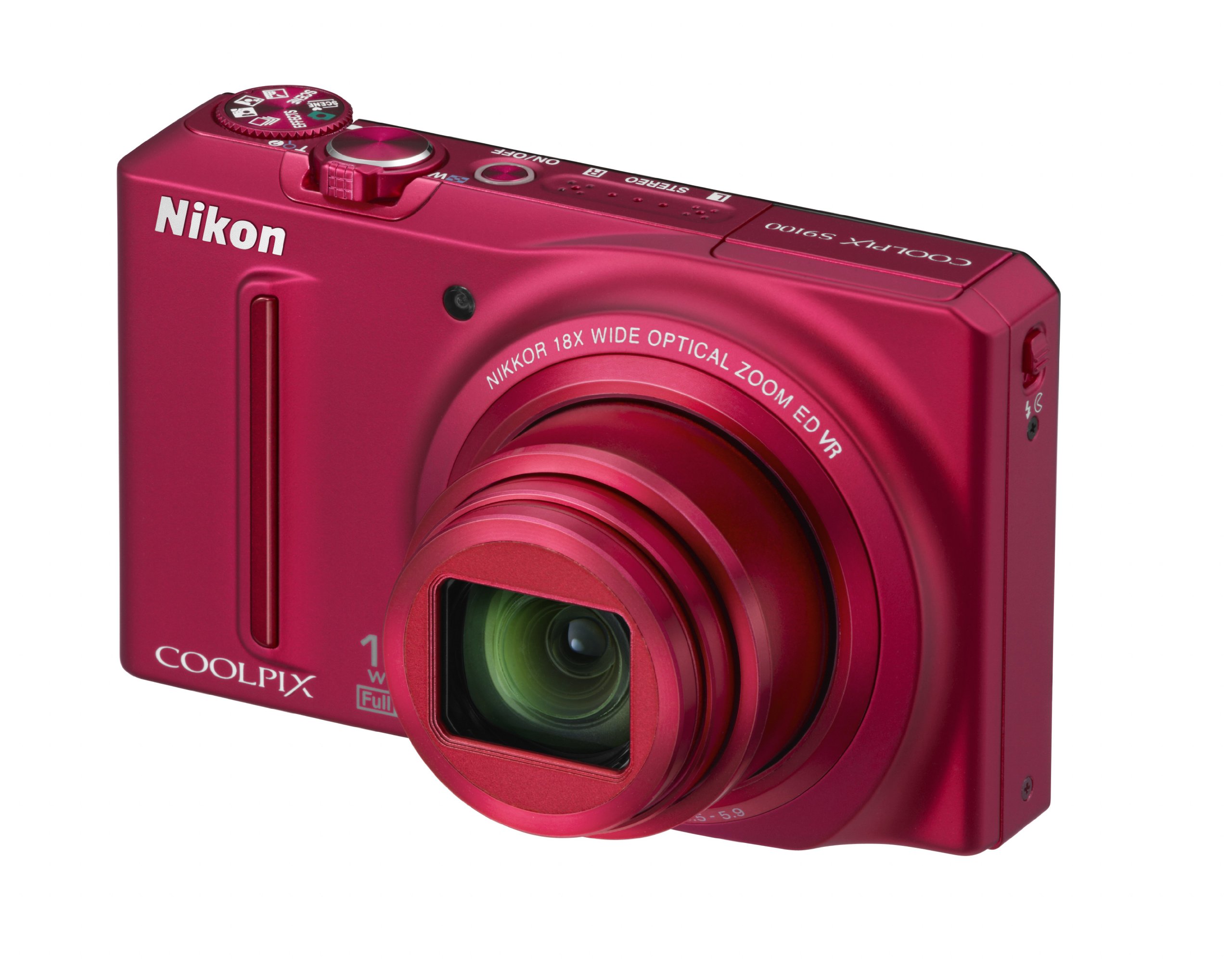 Nikon S9100 Coolpix Digital Camera - Red (12MP, 18x Optical Zoom