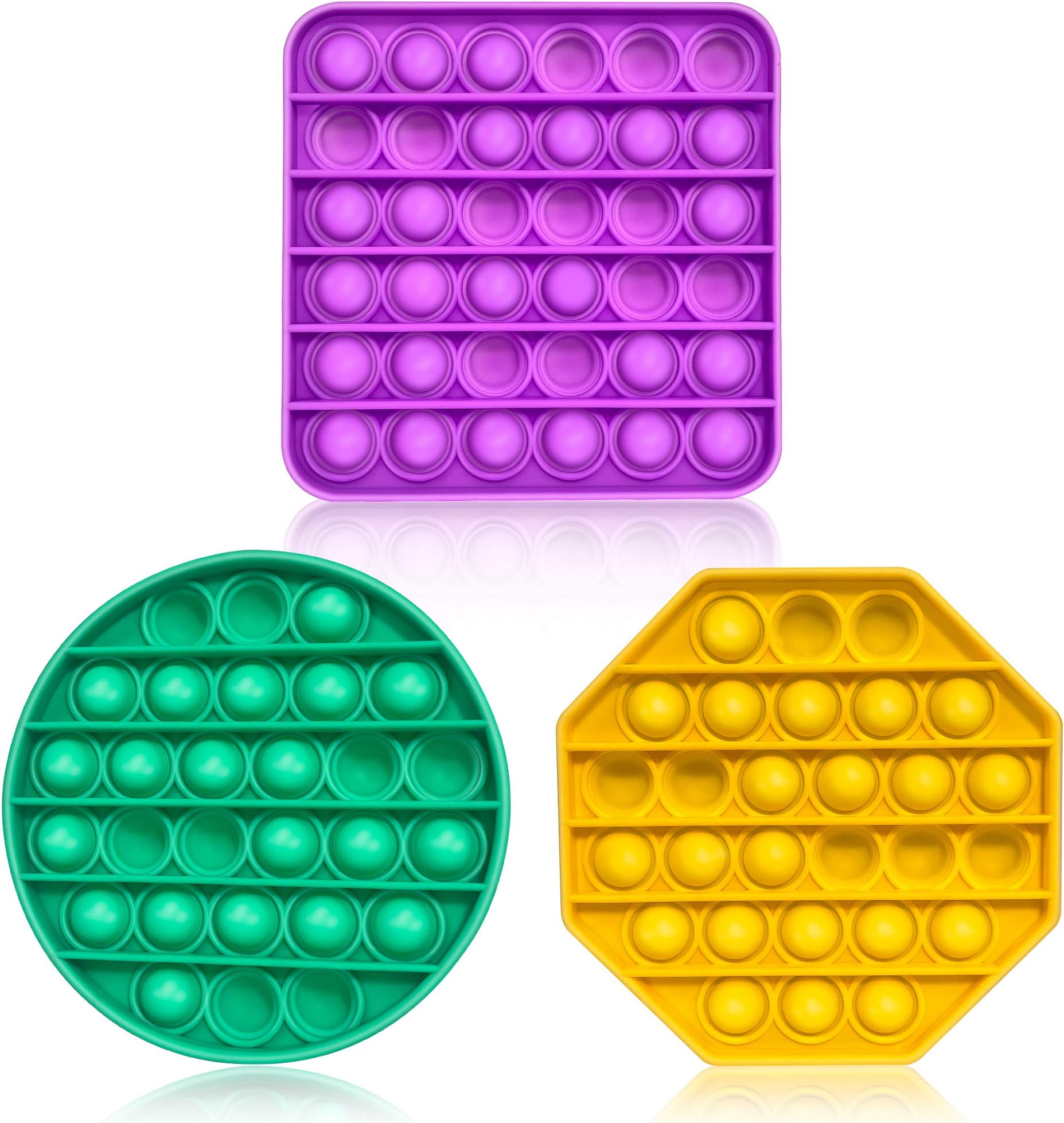 Push Pop Bubble Fidget Toy Sensory Bubbles Popping Fidget Toys 3 Pcs Autism Toy Relief Anxiety Stress Hand Therapy Poke Novelty Silicone Squeeze ADHD Board Game Gifts