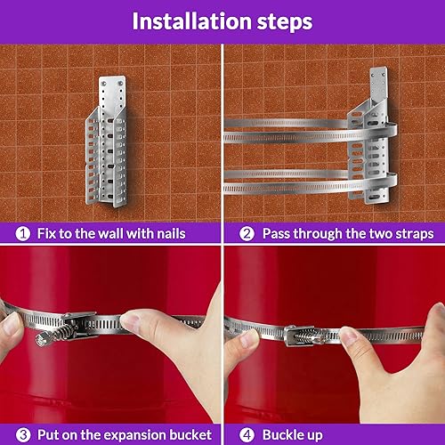 Miniatura 3 de Soporte universal de montaje en pared para tanque de expansión de calentador de agua, tanque de 5 galones o soportes de poste de 13 pulgadas de