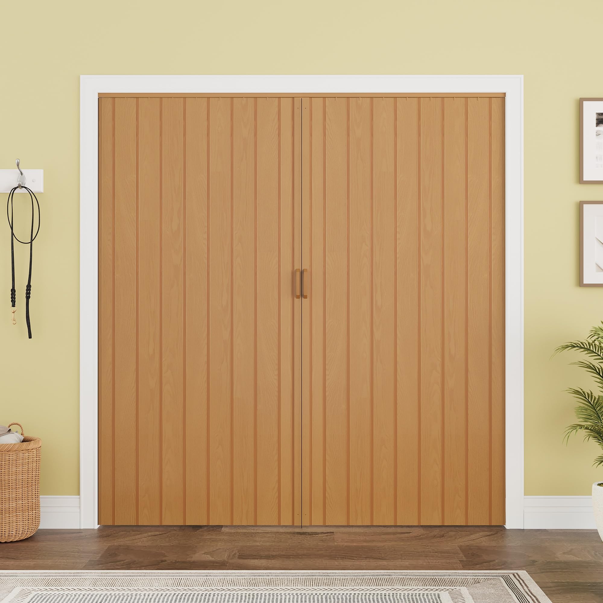 72'' x 80'' Oak PVC Accordion Door Interior and Hardware Kit