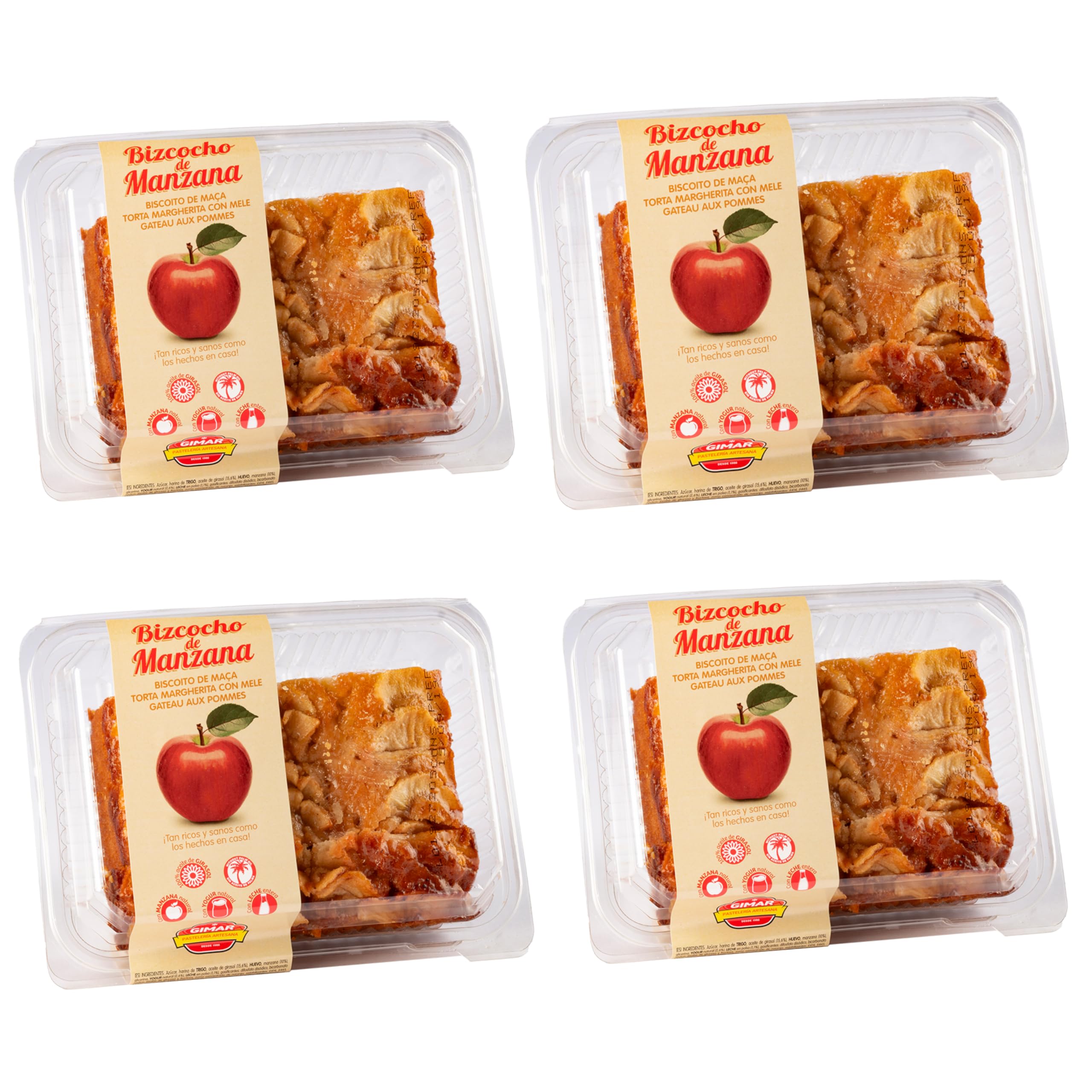 Bizcochos Surtidos Gimar Pack 4 Bizcochos: Bizcocho Nueces - Bizcocho Zanahoria - Bizcocho Manzana - Bizcocho Yogurt - Pack de 4 Bizcochos. — view 7