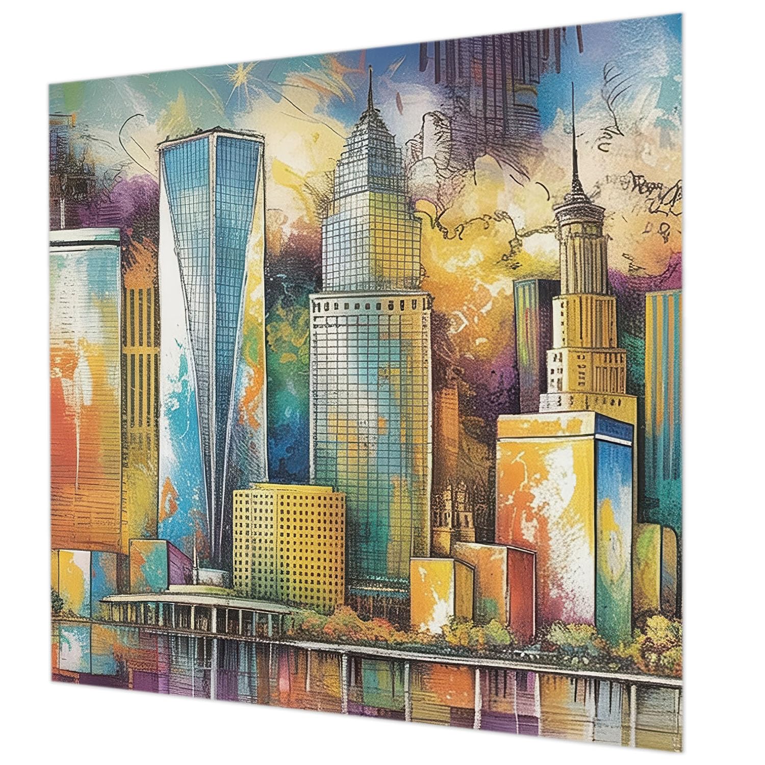 Papier peint intissé 250x250 cm de style panorama de la ville pour un grand salon moderne