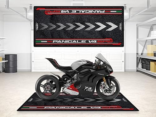 Miniatura 3 de wibeart Alfombrilla de estacionamiento para Ducati Panigale V4 SP2 modelo de motocicleta, expositor y tapete para pozo, lavable, antideslizante,